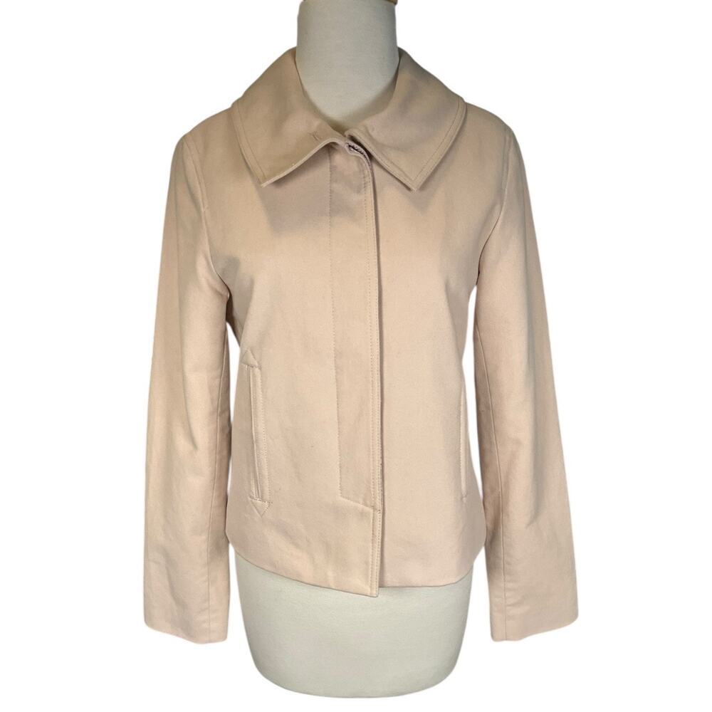 Maxazria Collection Blush Pink Button-Down Jacket 100% Cotton Shell, Size Small